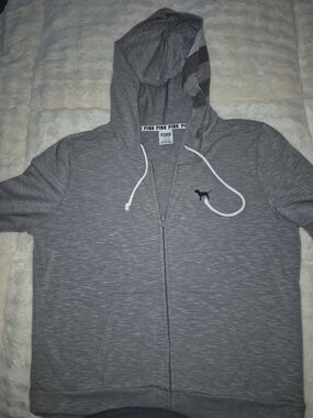 PINK Victoria's Secret Men's Gray Zip Hoodie